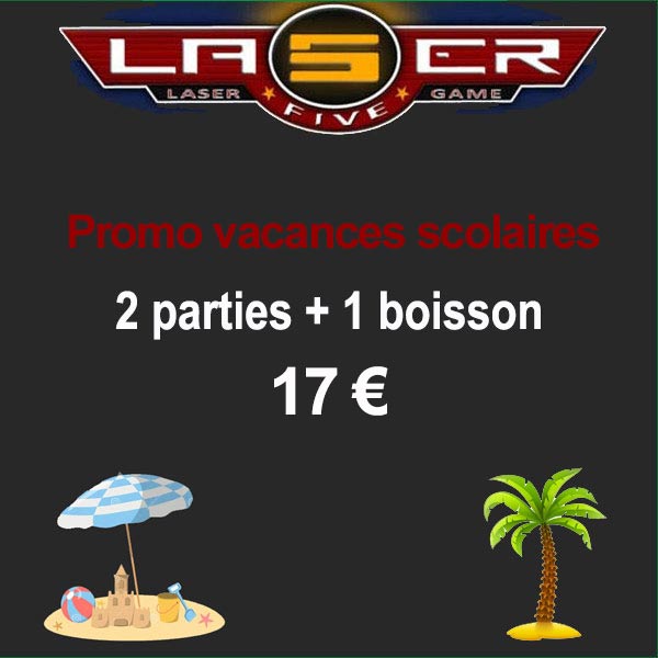 Promotion pendant les vacances scolaires d'été 2026 : 2 parties + 1 boisson = 17 €